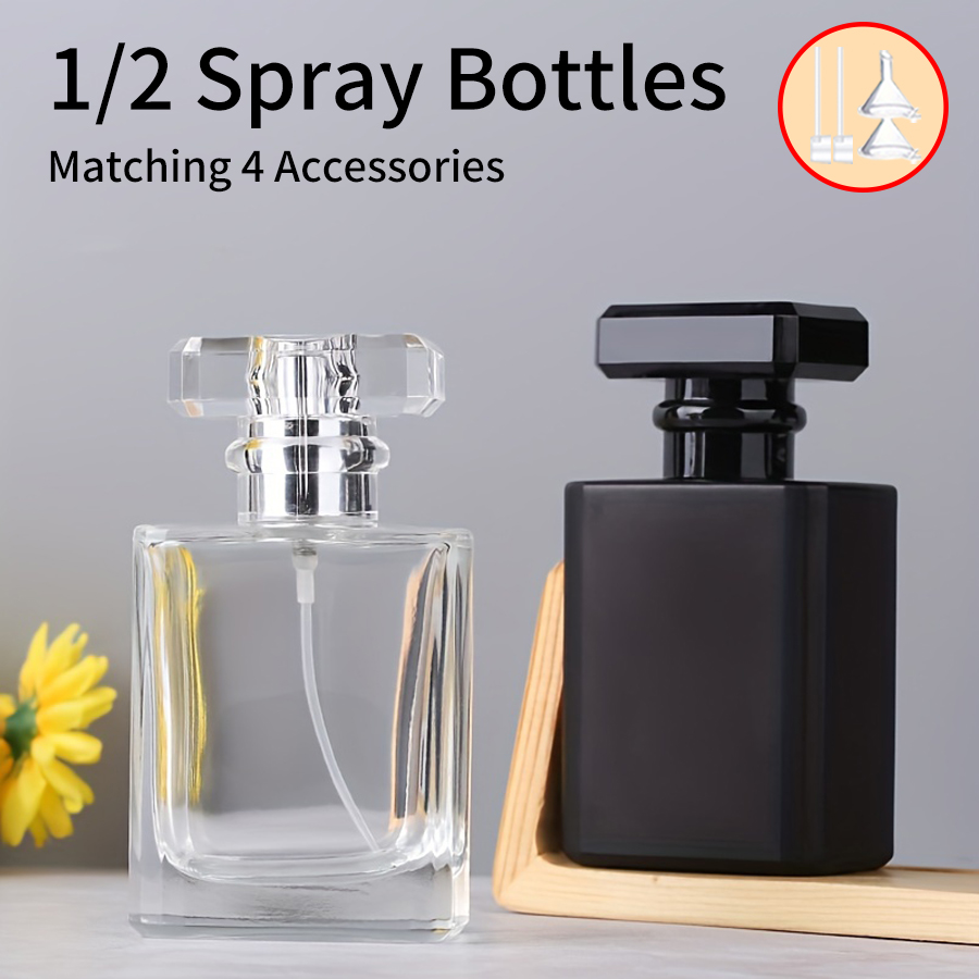 Perfume Fragrance Dispenser - 1/2pcs+4 Accessories 50ml Glass Perfume Spray