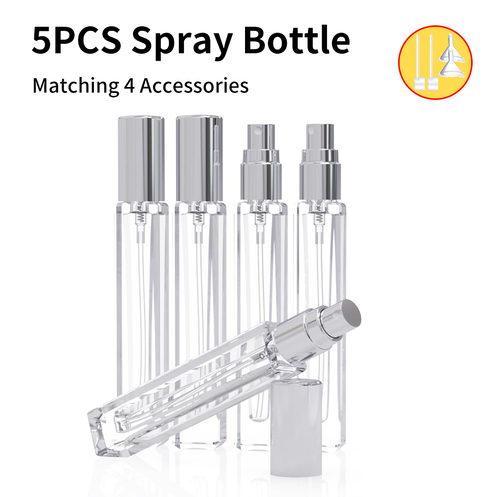 Fragrance Atomizer Pump - 5-Piece Cologne Atomizer Empty, 10ML Mini