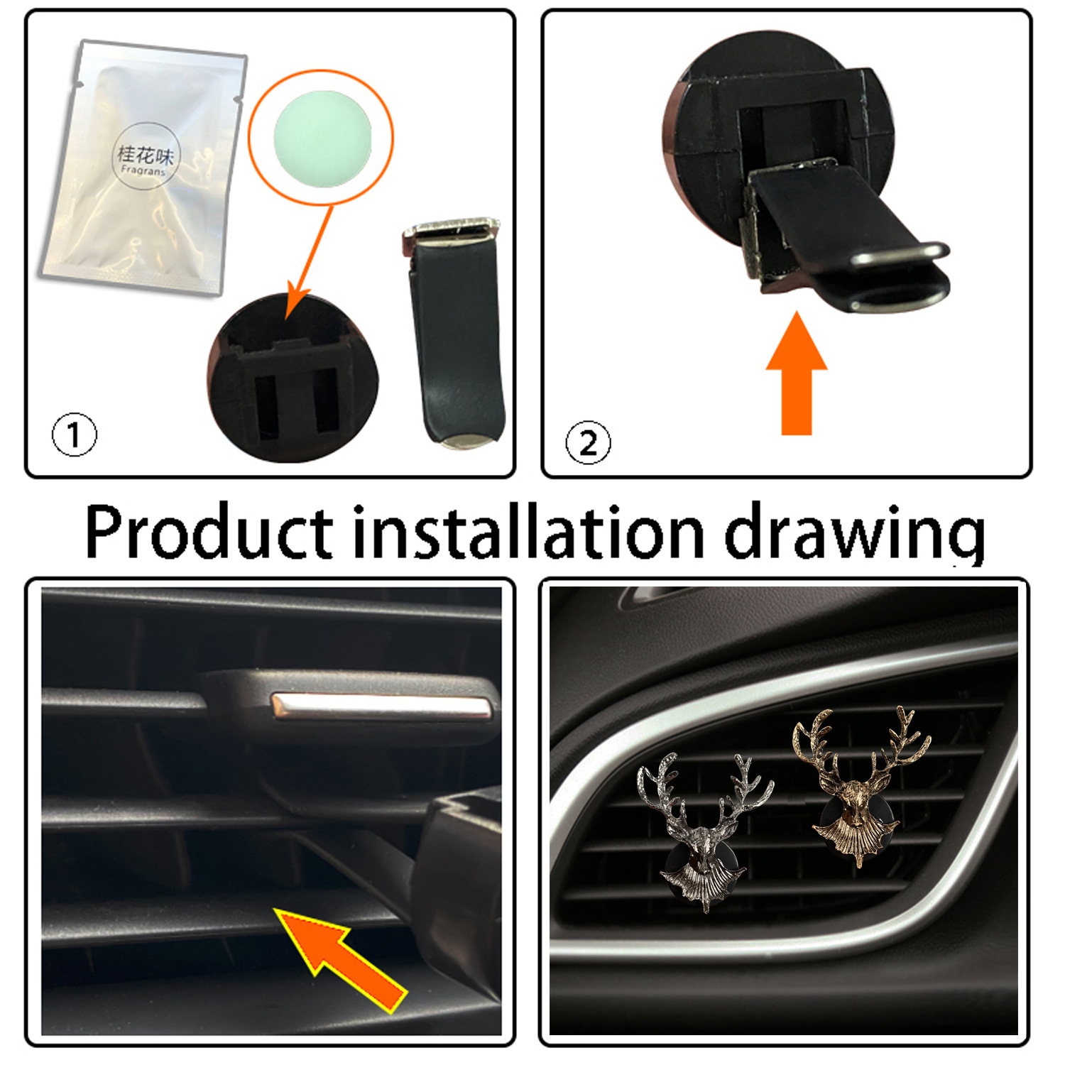 Deer Design Car Fragrance Vent - Perfume Fragrance Good 评论和价格